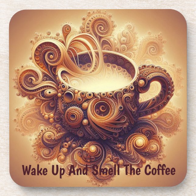 Fraktal Coffee Reverie Getränkeuntersetzer (Vorderseite)