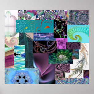 Fraktal-Collage - Braid Print Poster