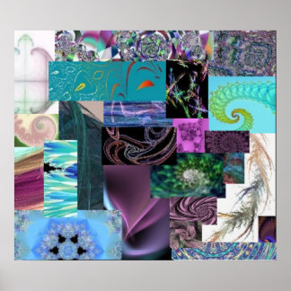Fraktal-Collage - Braid Print Poster