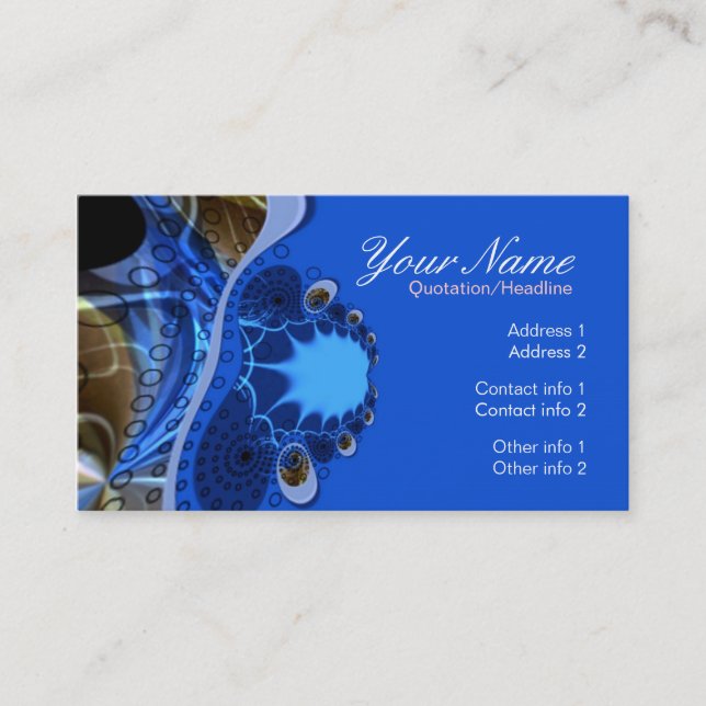 Fraktal Corals Business Card Visitenkarte (Vorderseite)