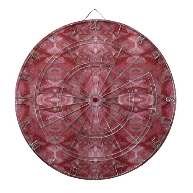 Fraktal-Dart-Board in Rot und Rosa Dartscheibe (vorne)