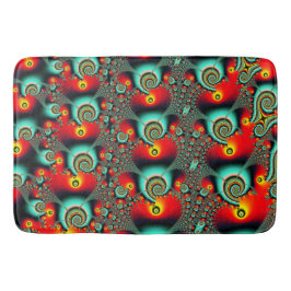 Fraktal-Design für farbenfrohe Netzwerke Badematte