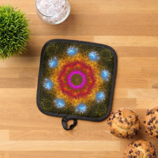 Fraktal Design in hellen Farben Topflappen