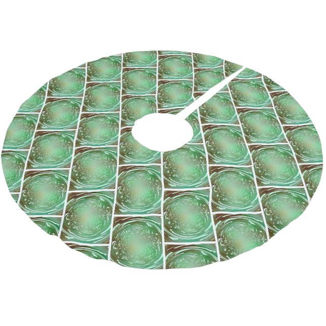Fraktal Design "Nature Green and Brown" Polyester Weihnachtsbaumdecke (Schrägansicht)
