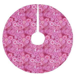 Fraktal-Drehmuster, Magenta, Rosa, Bordeaux Polyester Weihnachtsbaumdecke
