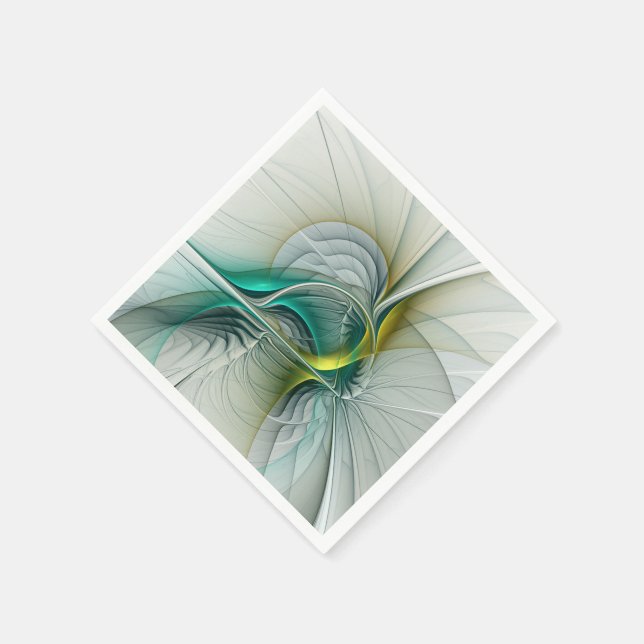 Fraktal Evolution, Golden Türkis Abstrakte Kunst Serviette (Ecke)