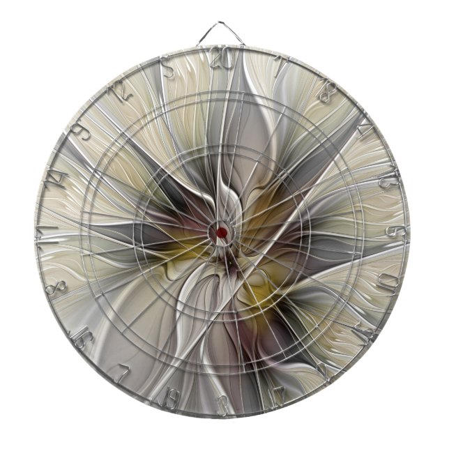 Fraktal, Fantasy-Blume mit Erdfarben Dartscheibe (vorne)