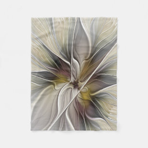 Fraktal, Fantasy-Blume mit Erdfarben Fleecedecke