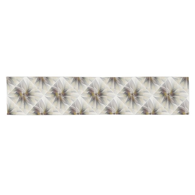 Fraktal, Fantasy-Blume mit Erdfarben Kurzer Tischläufer (Horizontal)