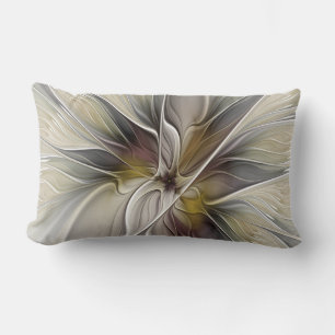 Fraktal, Fantasy-Blume mit Erdfarben Lendenkissen