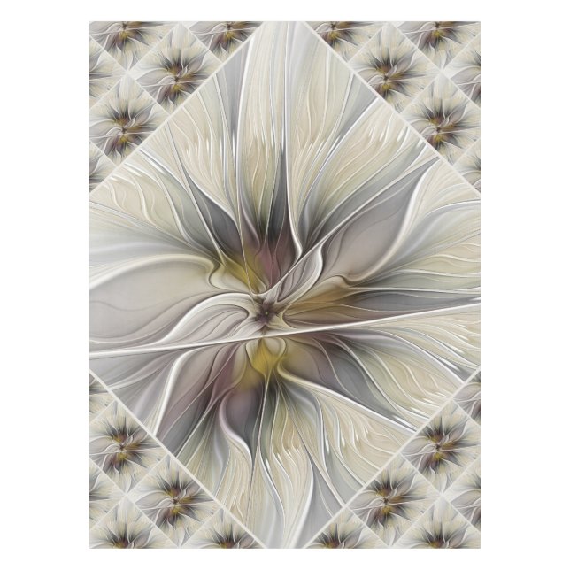 Fraktal, Fantasy-Blume mit Erdfarben Tischdecke (Vorderseite)