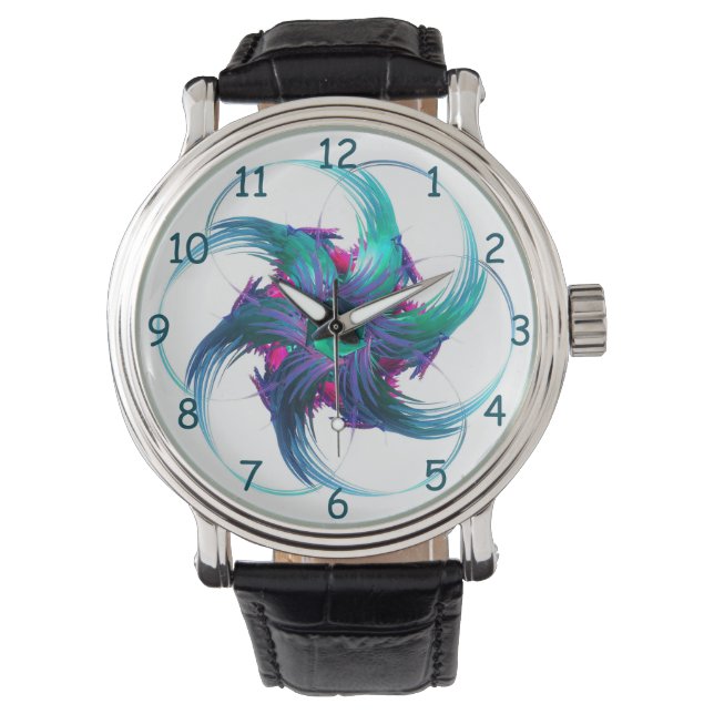 Fraktal Fantasy-Wirbel beobachten Armbanduhr (Vorderseite)