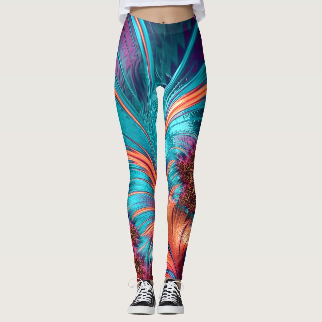 Fraktal Feather Swirl Leggings (Vorderseite)