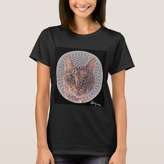 Fraktal Female Feline von Rofey T-Shirt (Vorderseite)
