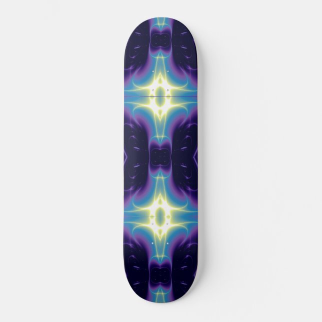 FRAKTAL FLAME, Blauviolett Skateboard (Vorderseite)