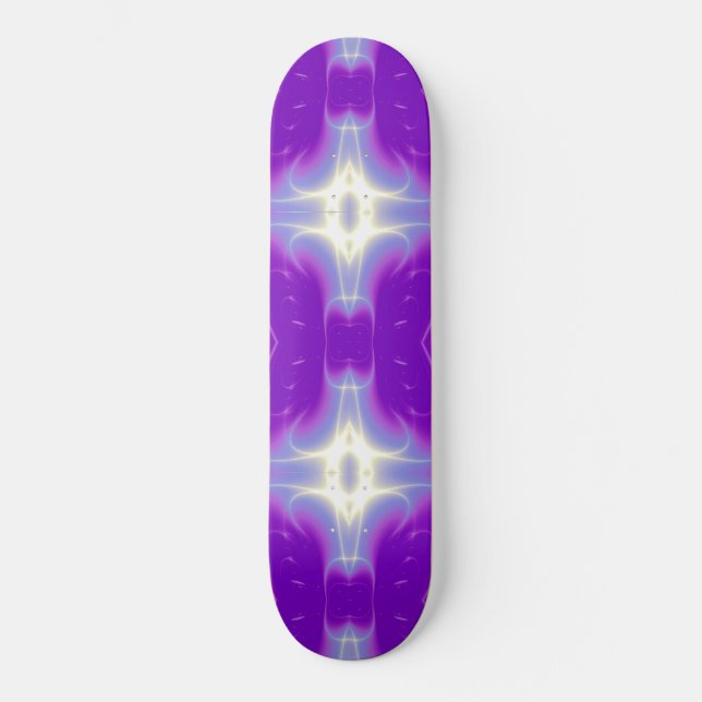 FRAKTAL FLAME, violett lila Skateboard (Vorderseite)