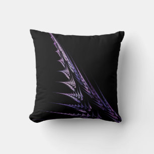 Fraktal Flamme Muster Lila schwarze Throw Kissen
