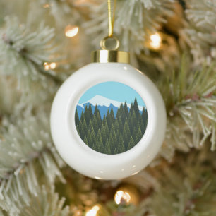 Fraktal Forest Keramik Kugel-Ornament