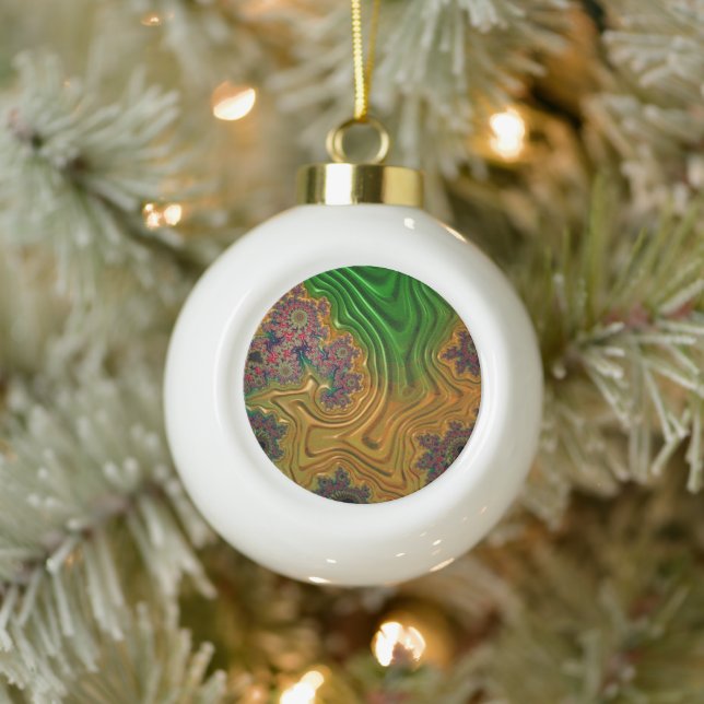 Fraktal Forest Keramik Kugel-Ornament (Baum)