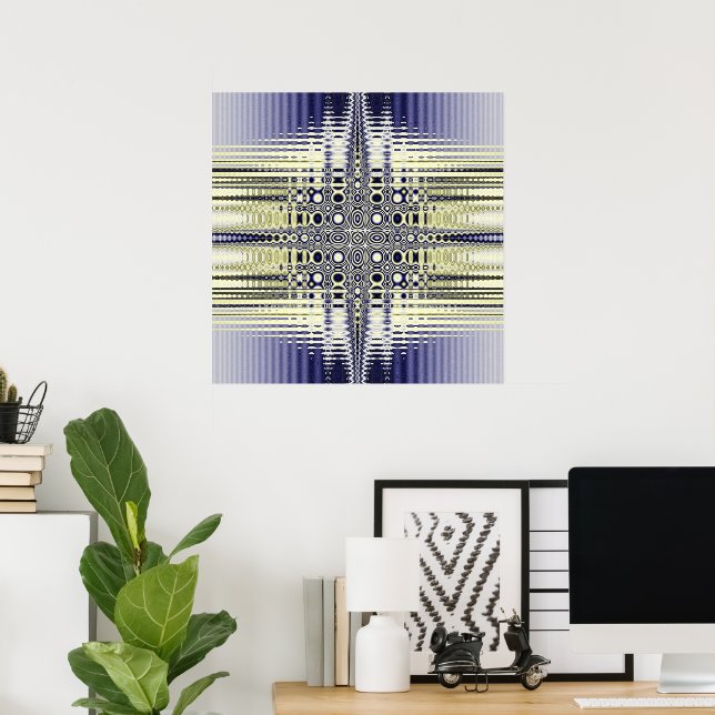 Fraktal für abstrakte optische Illusion Poster (Heimbüro)