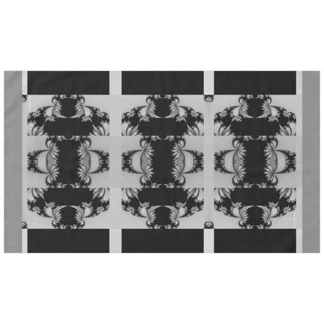 Fraktal Garden grau A Tischdecke (Vorderseite (Horizontal))