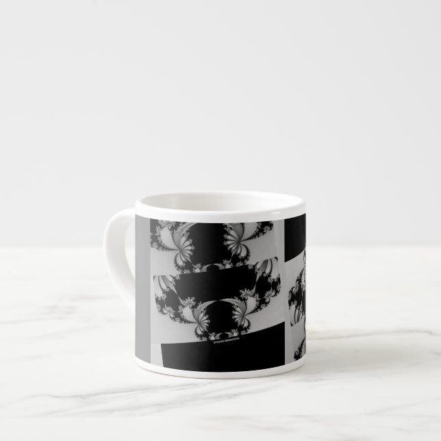 Fraktal Garden grau Espressotasse (Vorderseite Links)
