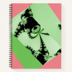 Fraktal Garten grün & cremig Notizbuch