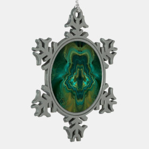 Fraktal Geode Schneeflocken Zinn-Ornament