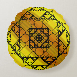 Fraktal Geometrie Rundkissen Rundes Kissen