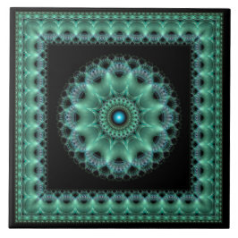 Fraktal glänzend gerahmtes Muster Fliese