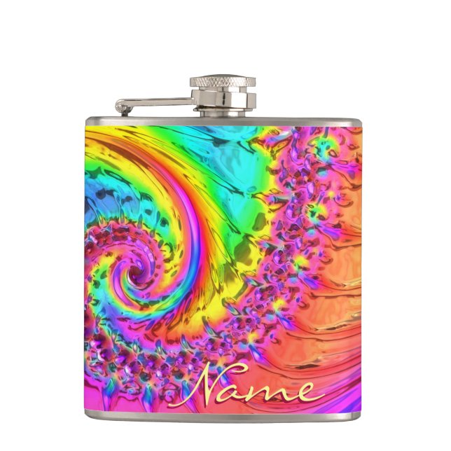 Fraktal Glass 6 Wrapped Flask Flachmann (Vorderseite)