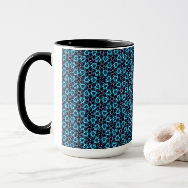 Fraktal Glow Tasse (Mit Donut)
