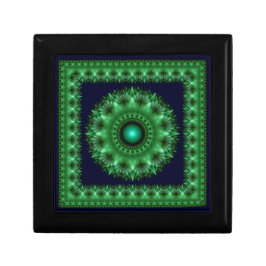 Fraktal grün brillant gerahmt Mandala Erinnerungskiste