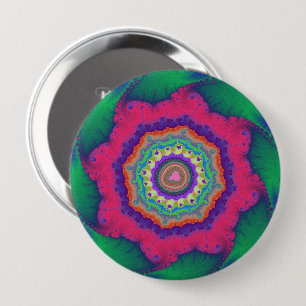 Fraktal grün und rosa button