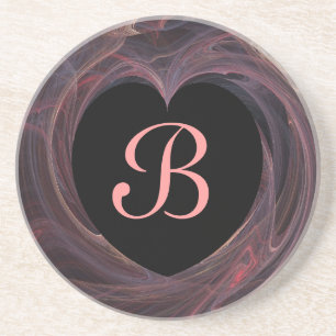 Fraktal Heart Series-1 - Blk & Pink Untersetzer