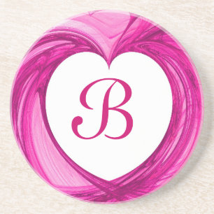 Fraktal Heart Series-2 - Whi & Pink Untersetzer