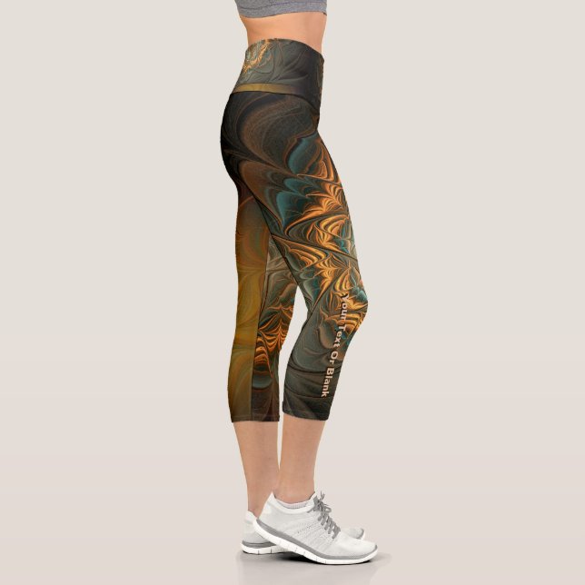 Fraktal Herbst Capri Leggings (Rechts)
