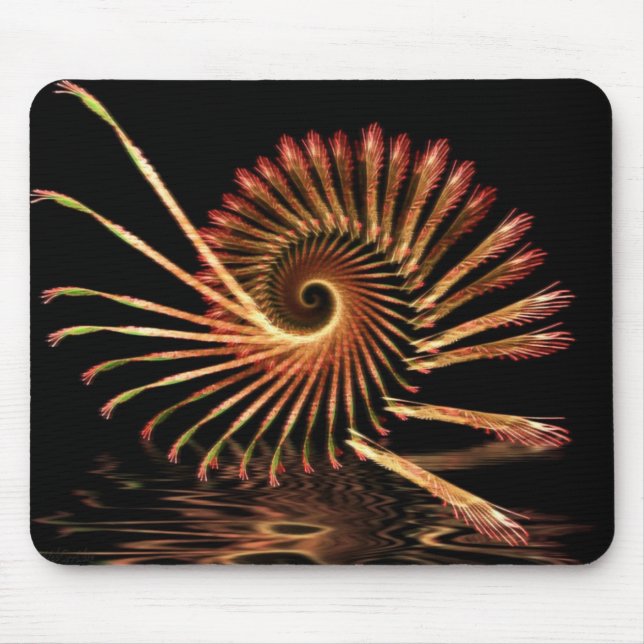 Fraktal Holz Muschel Swirl Mousepad (Vorne)