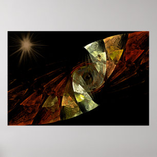 Fraktal im Tintenfisch Poster