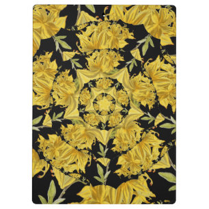 Fraktal in Gelb und Schwarz Klemmbrett