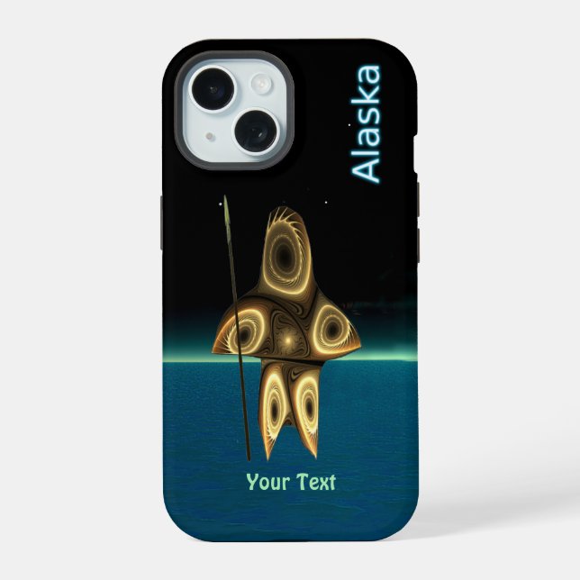 Fraktal Inuit Hunter - Alaska OtterBox iPhone Case iPhone 15 Hülle (Rückseite)