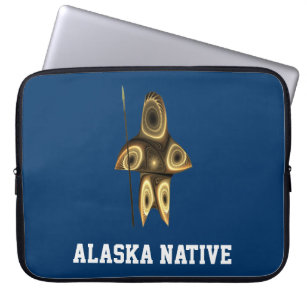 Fraktal Inuit Hunter - Alaska-Ureinwohner Laptopschutzhülle