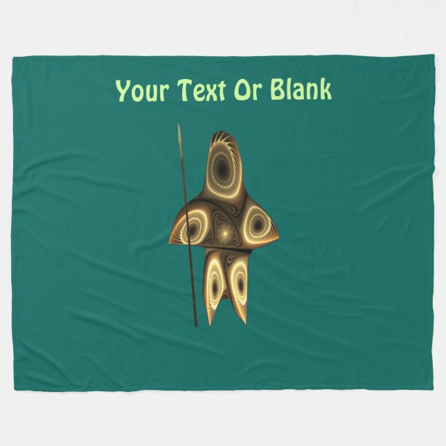 Fraktal Inuit Hunter Fleecedecke (Vorderseite (Horizontal))