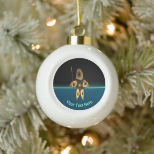 Fraktal Inuit Hunter Keramik Kugel-Ornament