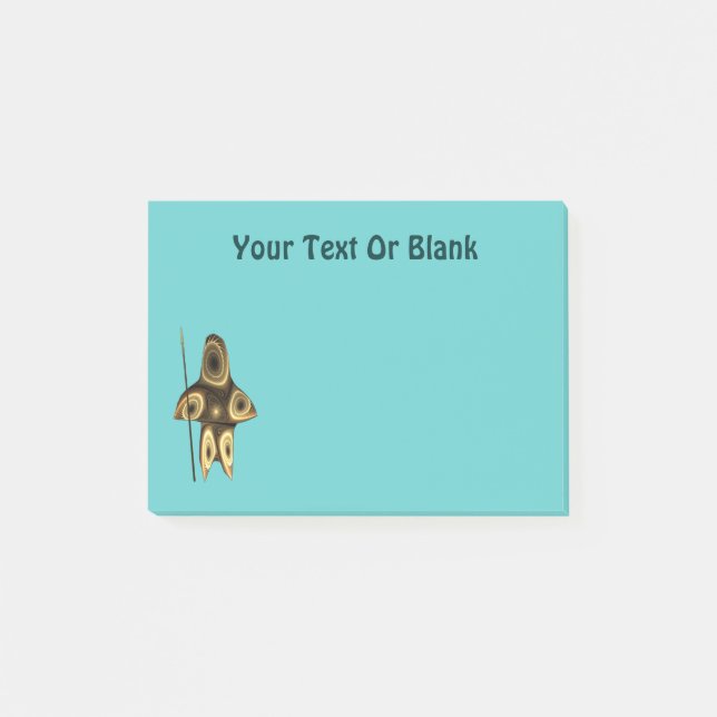 Fraktal Inuit Hunter Post-it Klebezettel (Vorderseite)