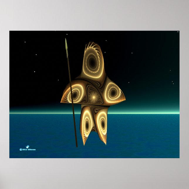 Fraktal Inuit Hunter Poster (Vorne)