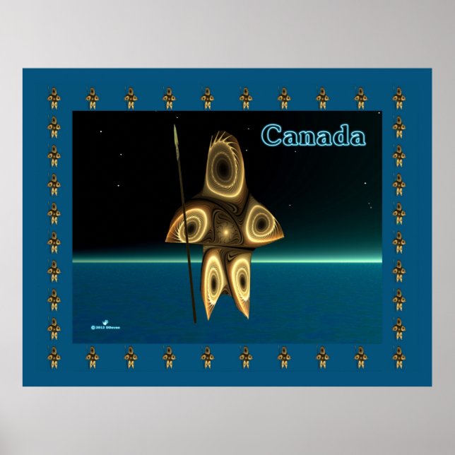 Fraktal Inuit Hunter Poster (Vorne)