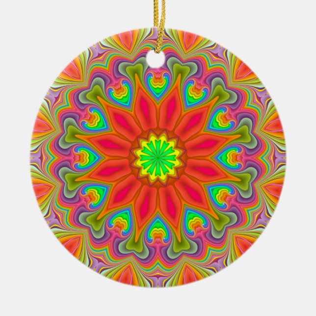 Fraktal-Kaleidoskop-Ambrosia-Freuden-Verzierung Keramikornament (Vorne)