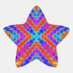 Fraktal Kaleidoskop Art Stern-Aufkleber