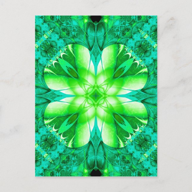 Fraktal-Kleeblatt-Postkarten suchen Postkarte (Vorderseite)